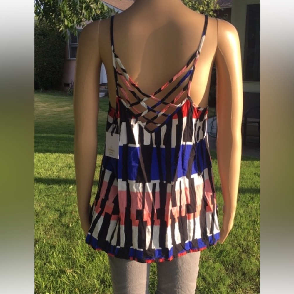 *DONATED* Brand NWT 😍🇺🇸 Jack by BB Dakota multi color spaghetti strap tank - Picture 4 of 14